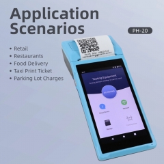 PH-20 Android 8.1 Cash Register All in One POS System With 5.5 Inch Touch Screen 58mm Printer for Supermarket Retail