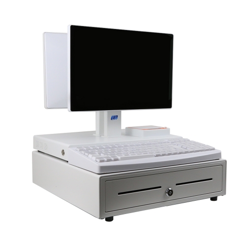 PS-3012D All in One POS System 14 Inch Touchscreen Intel J1900 Built in Thermal Printer Retail Cash Register Machine