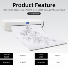 TCP-8000W Portable A4 Wireless Thermal Printer for USB Inkless High Resolution ROHS Certified Stock Home Office